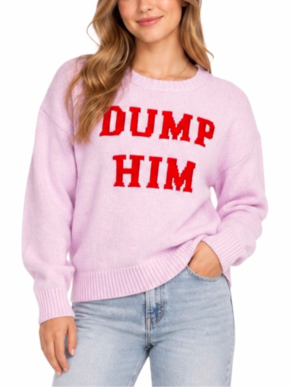 Wild Fable Dump Him Crew Neck Sweater - Size Large